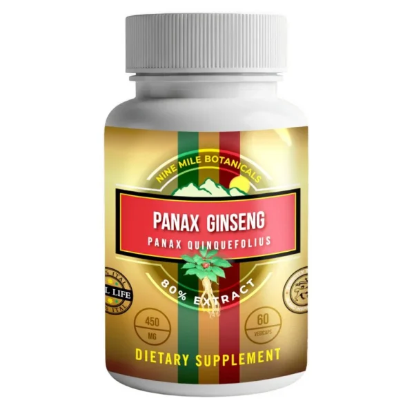 Nine Mile Botanicals Panax Ginseng 80% 60 Capsules Nine Mile Botanicals Panax Ginseng 80% 60 Capsules