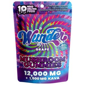Wunder High Potency Mushroom Gummies 10ct - Grape Kava
