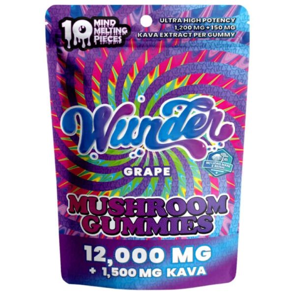 Wunder High Potency Mushroom Gummies 10ct - Grape Kava Wunder High Potency Mushroom Gummies 10ct - Grape Kava