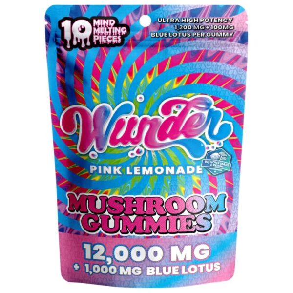 Wunder High Potency Mushroom Gummies 10ct - Pink Lemonade Blue Lotus Wunder High Potency Mushroom Gummies 10ct - Pink Lemonade Blue Lotus