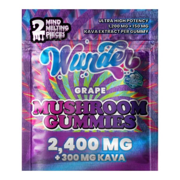 Wunder High Potency Mushroom Gummies 2ct - Grape Kava Wunder High Potency Mushroom Gummies 2ct - Grape Kava