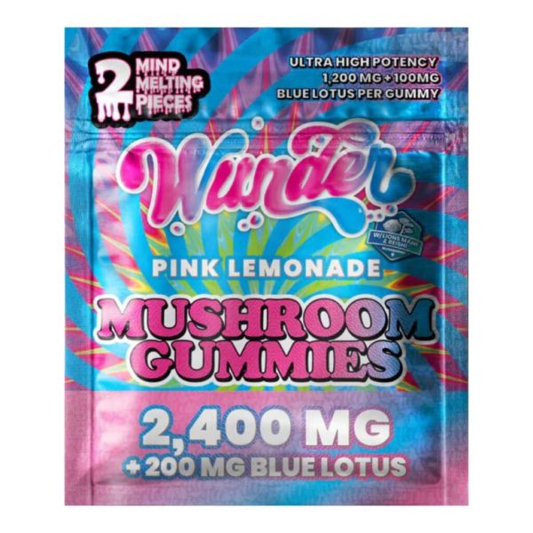 Wunder High Potency Mushroom Gummies 2ct - Pink Lemonade Blue Lotus Wunder High Potency Mushroom Gummies 2ct - Pink Lemonade Blue Lotus