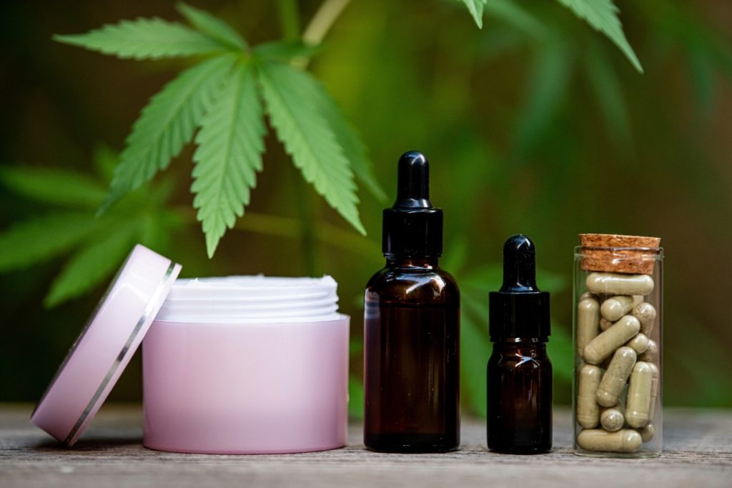 A collection of different cbd products