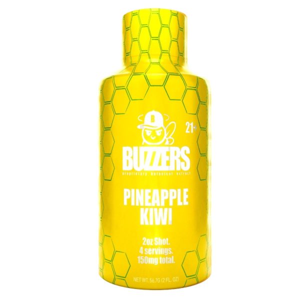 Buzzers Shots! Proprietary Botanical Extracts 150mg 2 fl oz - Pineapple Kiwi