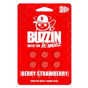 Buzzin with the Homiez Tablets Proprietary Botanical Extracts 75mg 6ct - Berry Strawberry