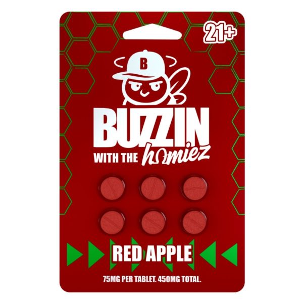 Buzzin with the Homiez Tablets Proprietary Botanical Extracts 75mg 6ct - Red Apple Buzzin with the Homiez Tablets Proprietary Botanical Extracts 75mg 6ct - Red Apple
