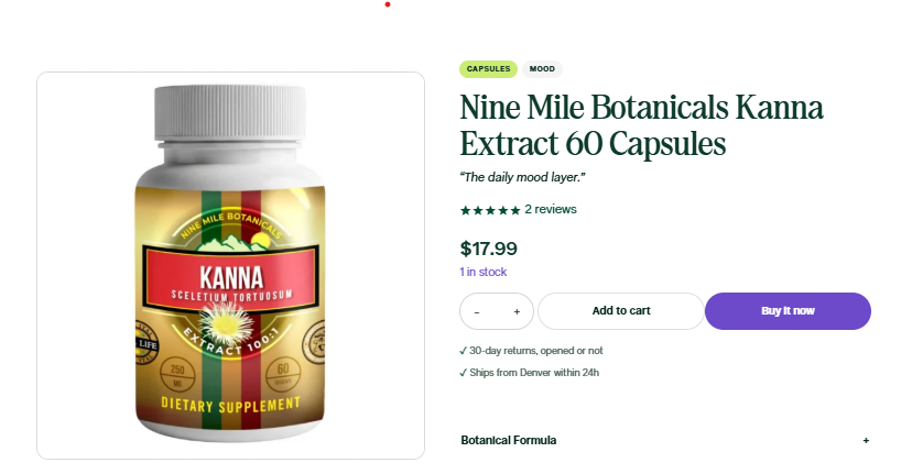 Nine Mile Botanicals Kanna Extract 60 Capsule