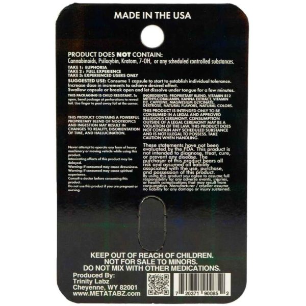 Meta Tabz KetaKapz Capsules 1 pack back photo showing supplement details and ingredients Meta Tabz KetaKapz Capsules 1 pack back photo showing supplement details and ingredients