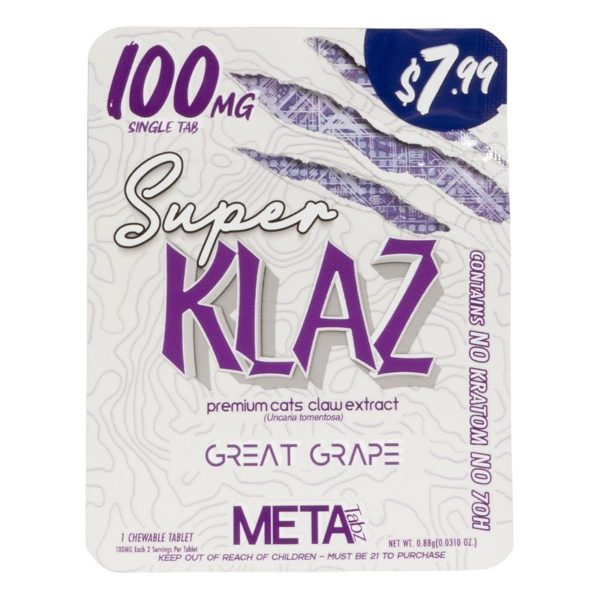 Meta Tabz Super KLAZ 1pk 100mg Tablet - Great Grape Meta Tabz Super KLAZ 1pk 100mg Tablet - Great Grape