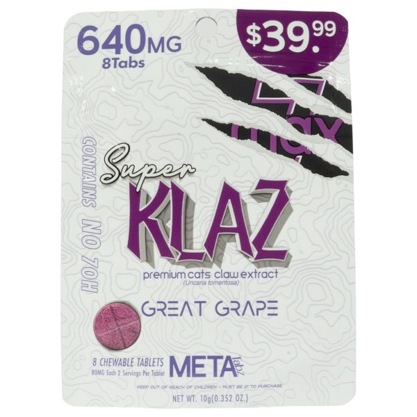 Meta Tabz Super KLAZ 8pk 640mg Tablet - Great Grape Meta Tabz Super KLAZ 8pk 640mg Tablet - Great Grape