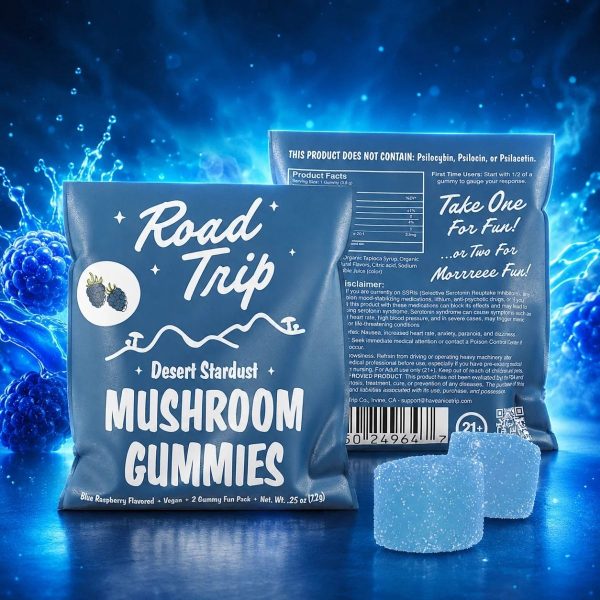 Road Trip Desert Stardust Mushroom Gummies 2pk - Blue Raspberry Road Trip Desert Stardust Mushroom Gummies 2pk - Blue Raspberry