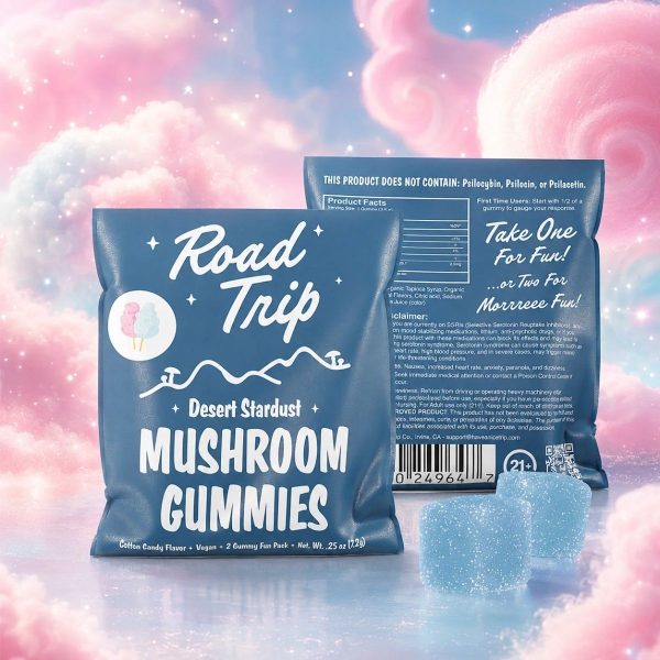 Road Trip Desert Stardust Mushroom Gummies 2pk - Cotton Candy Road Trip Desert Stardust Mushroom Gummies 2pk - Cotton Candy