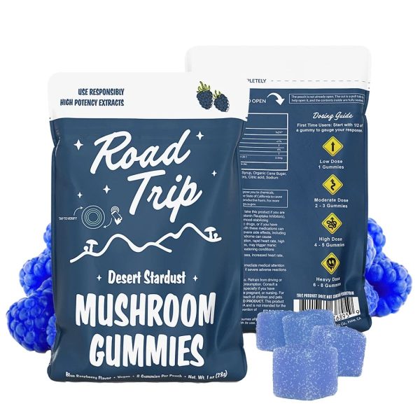 Road Trip Desert Stardust Mushroom Gummies 8pk - Blue Raspberry Road Trip Desert Stardust Mushroom Gummies 8pk - Blue Raspberry