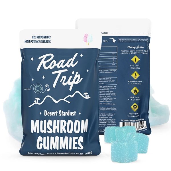 Road Trip Desert Stardust Mushroom Gummies 8pk - Cotton Candy Road Trip Desert Stardust Mushroom Gummies 8pk - Cotton Candy