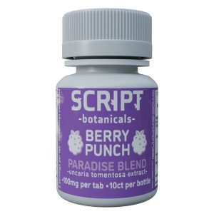 Script Botanicals Paradise Blend Cat's Claw Tablets 10pk 1000mg - Berry Punch