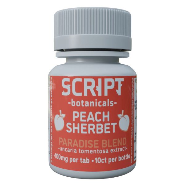 Script Botanicals Paradise Blend Cat's Claw Tablets 10pk 1000mg - Peach Sherbet Script Botanicals Paradise Blend Cat's Claw Tablets 10pk 1000mg - Peach Sherbet