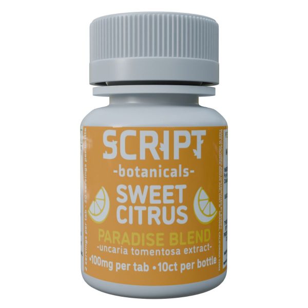 Script Botanicals Paradise Blend Cat's Claw Tablets 10pk 1000mg - Sweet Citrus Script Botanicals Paradise Blend Cat's Claw Tablets 10pk 1000mg - Sweet Citrus