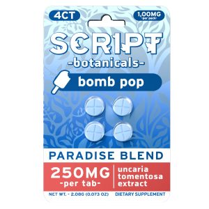 Script Botanicals Paradise Blend Cat's Claw Tablets 4pk 1000mg - Bomb Pop