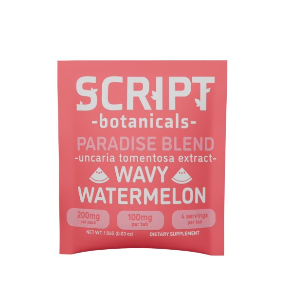 Script Botanicals Paradise Blend Cat's Claw Tablets 2pk 200mg - Wavy Watermelon Script Botanicals Paradise Blend Cat's Claw Tablets 2pk 200mg - Wavy Watermelon